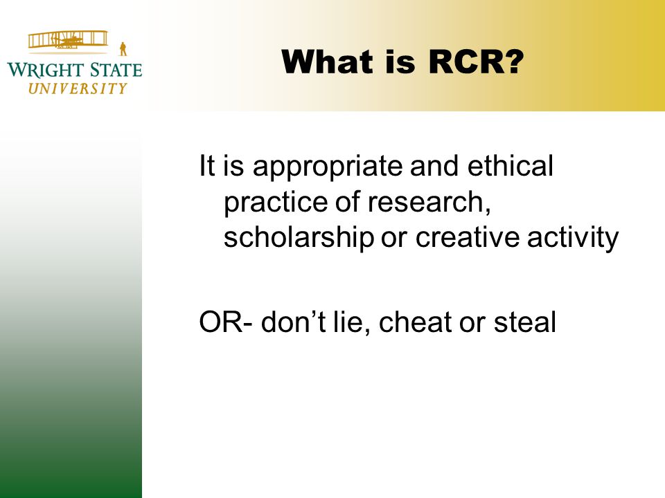 What is RCR.