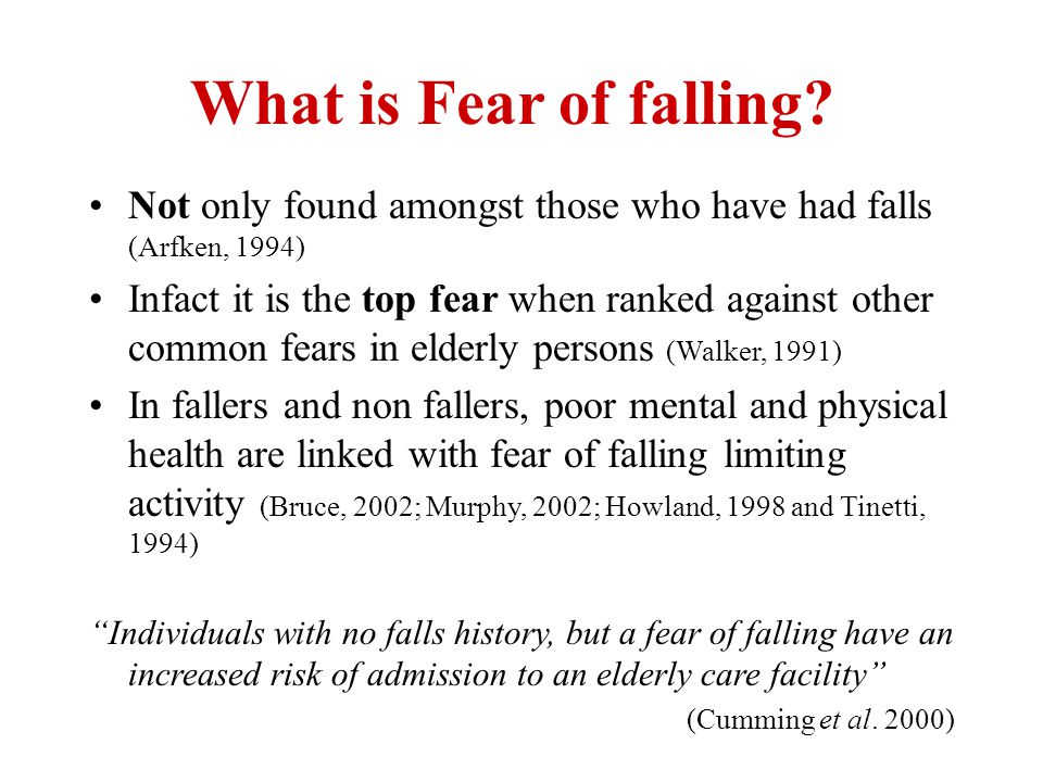 What is Fear of falling.