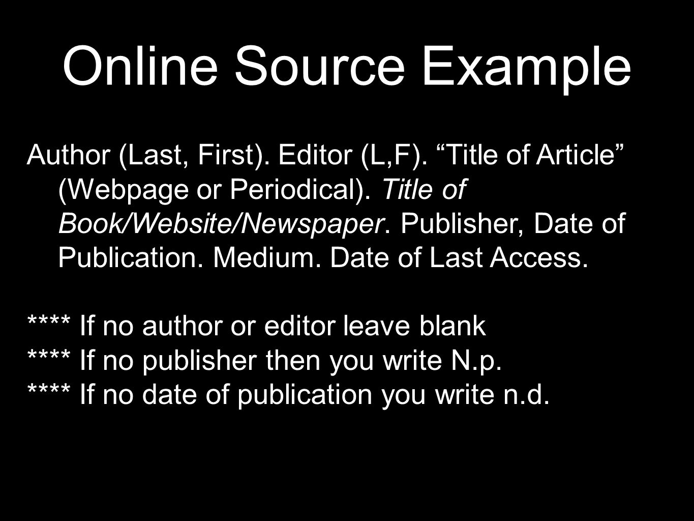 How to cite a website annotated bibliography