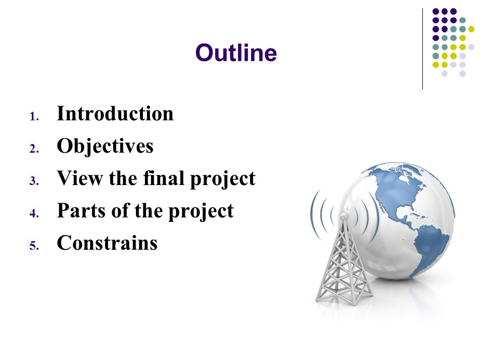 Outline 1. Introduction 2. Objectives 3. View the final project 4.