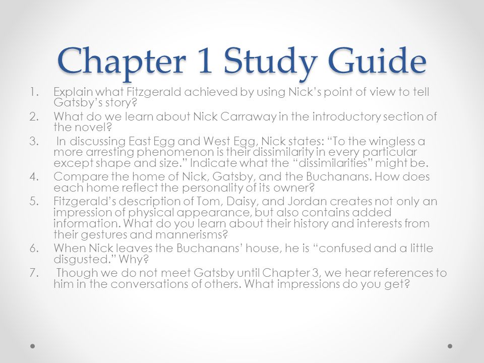the great gatsby chapter 1 analysis