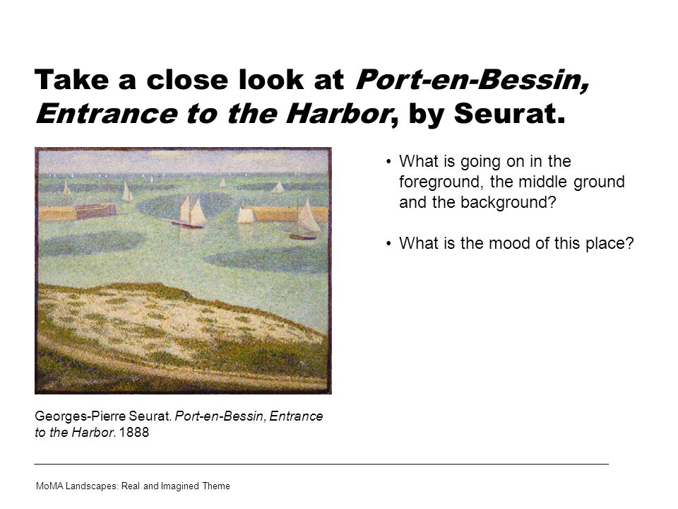Take a close look at Port-en-Bessin, Entrance to the Harbor, by Seurat.