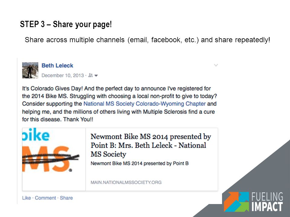 STEP 3 – Share your page.