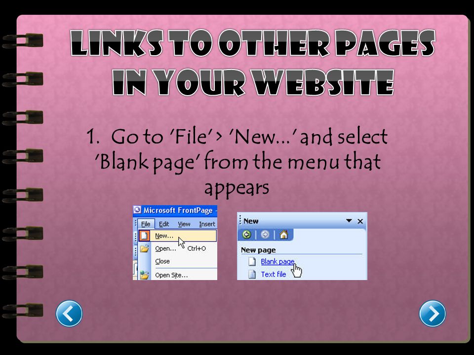 1. Go to File > New... and select Blank page from the menu that appears