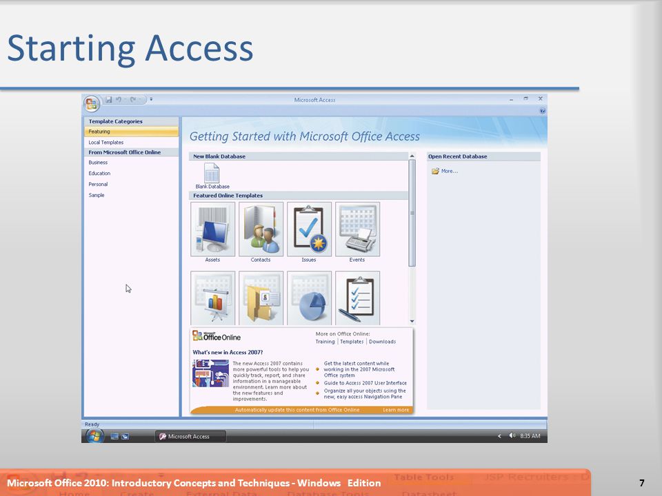 Starting Access Microsoft Office 2010: Introductory Concepts and Techniques - Windows Edition7