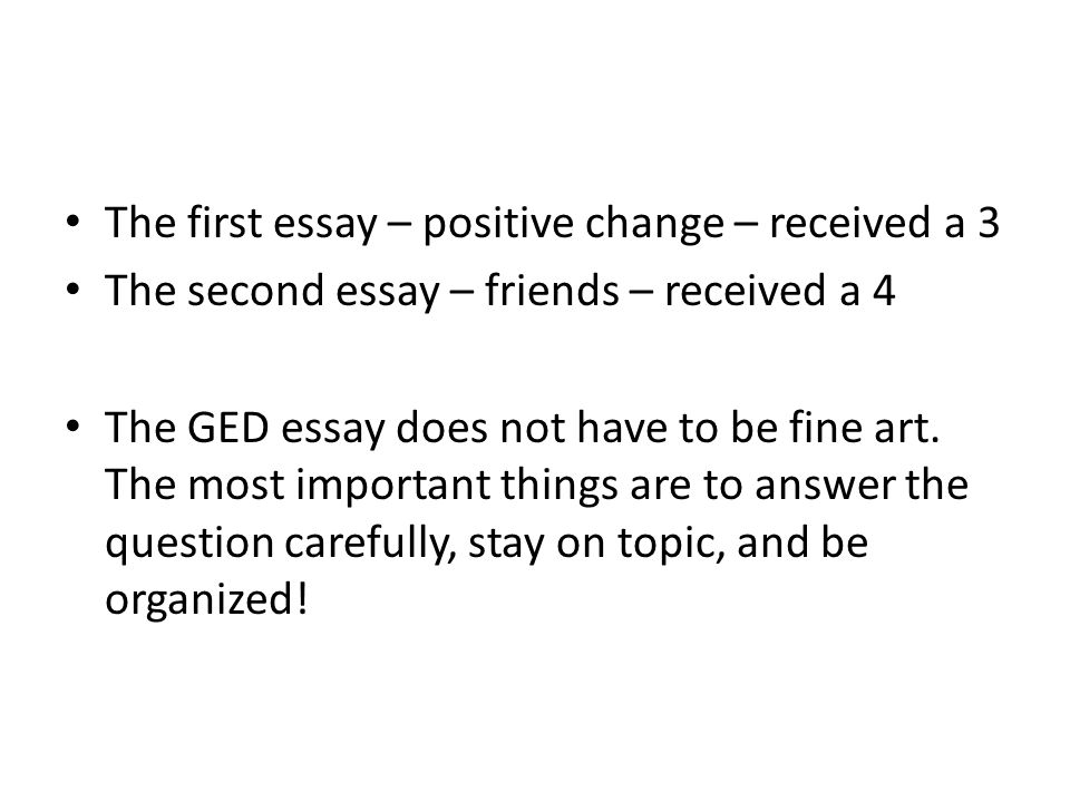 Common ged essay questions