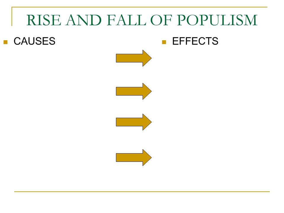 RISE AND FALL OF POPULISM CAUSES EFFECTS
