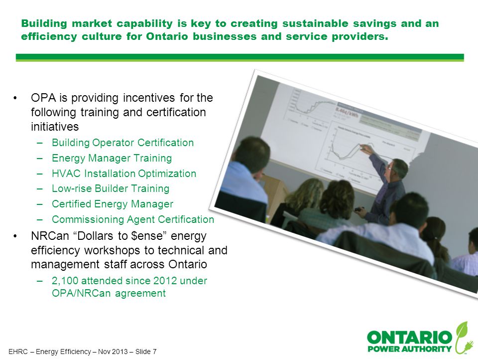 Building market capability is key to creating sustainable savings and an efficiency culture for Ontario businesses and service providers.