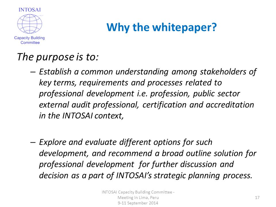 Why the whitepaper.