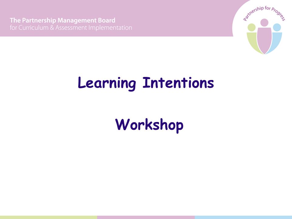 Learning Intentions Workshop