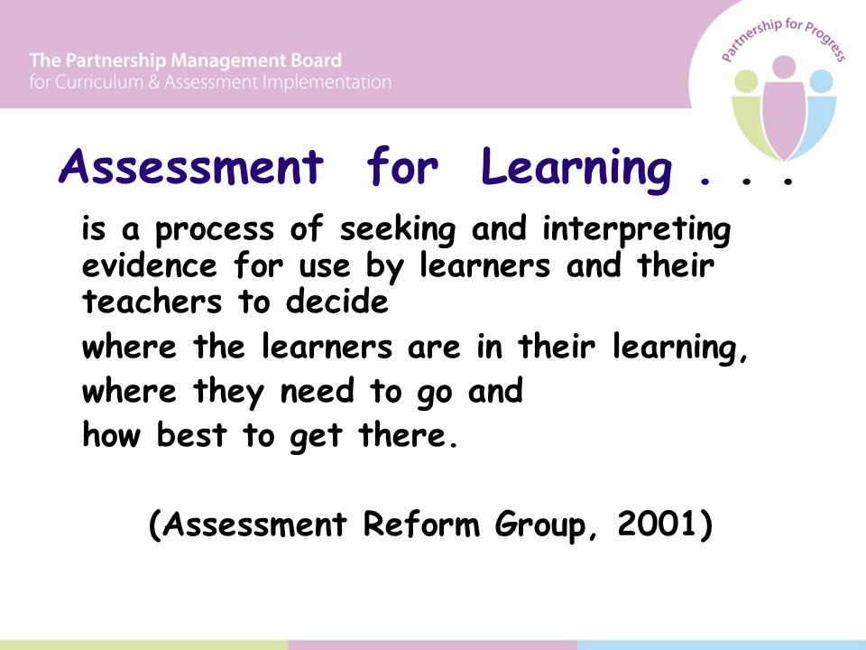 Assessment for Learning...