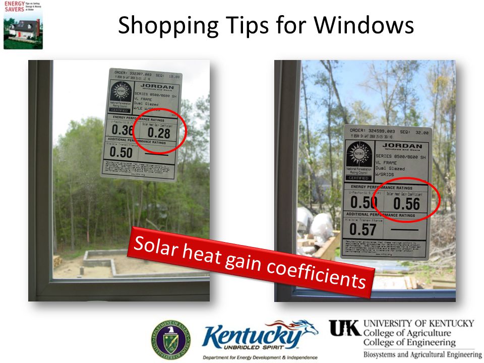Shopping Tips for Windows Solar heat gain coefficients