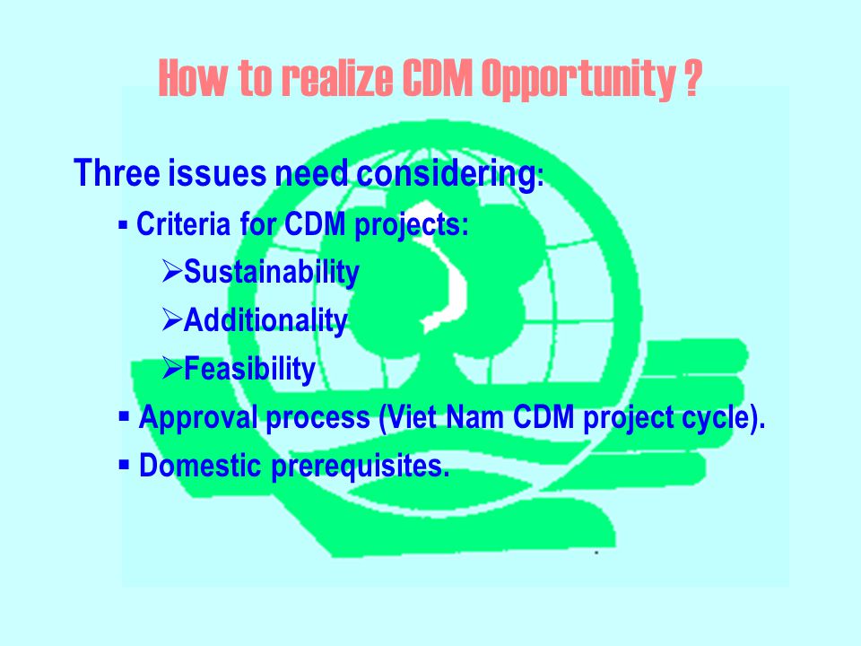 How to realize CDM Opportunity .