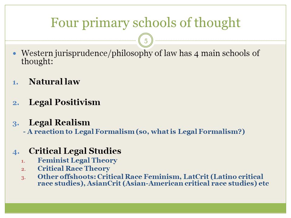 What are the different schools of jurisprudence?