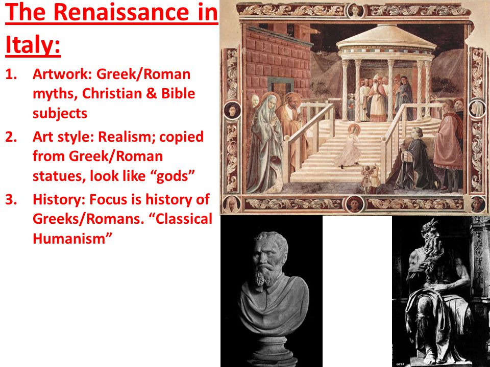 italian renaissance and the greco roman world Read this essay on italian and northern humanism with the ancient past of the greco/roman world this desire extended beyond italian renaissance. italian renaissance and the greco roman world Read this essay on italian and northern humanism with the ancient past of the greco/roman world this desire extended beyond italian renaissance.