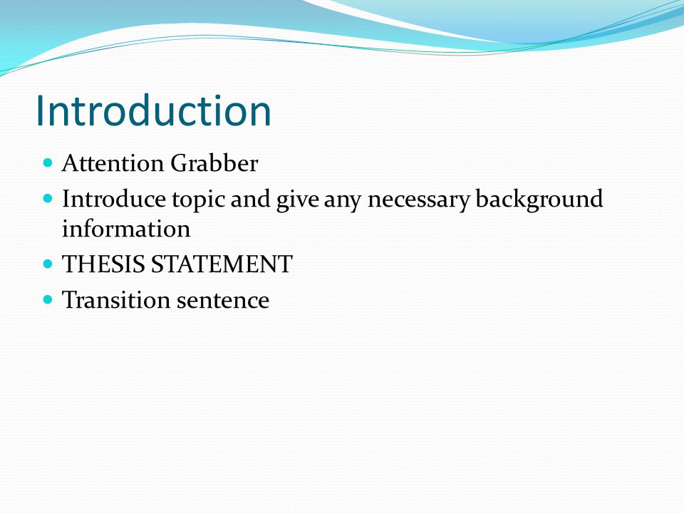 Introduction And Thesis Statement