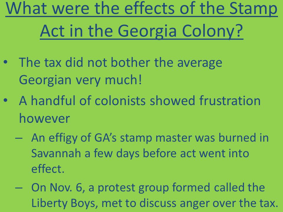 effects of the stamp act