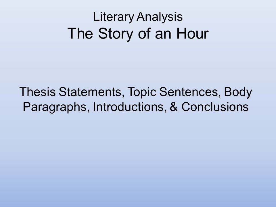 An hour of story the thesis