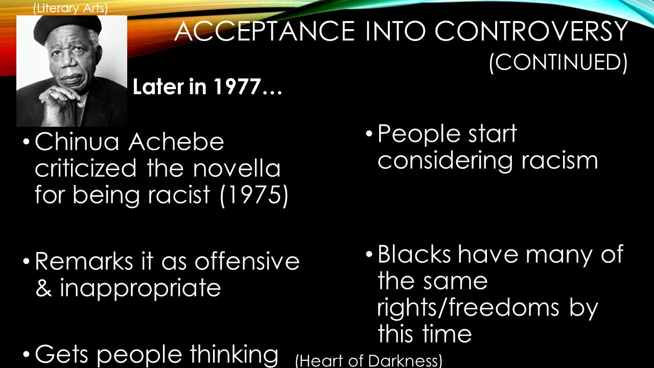 achebes essay Achebe’s essay criticizing conrad’s heart of darkness is a week written piece the thing i noticed most about the structure of achebe’s essay is how he supports his ideas. achebes essay Achebe’s essay criticizing conrad’s heart of darkness is a week written piece the thing i noticed most about the structure of achebe’s essay is how he supports his ideas.
