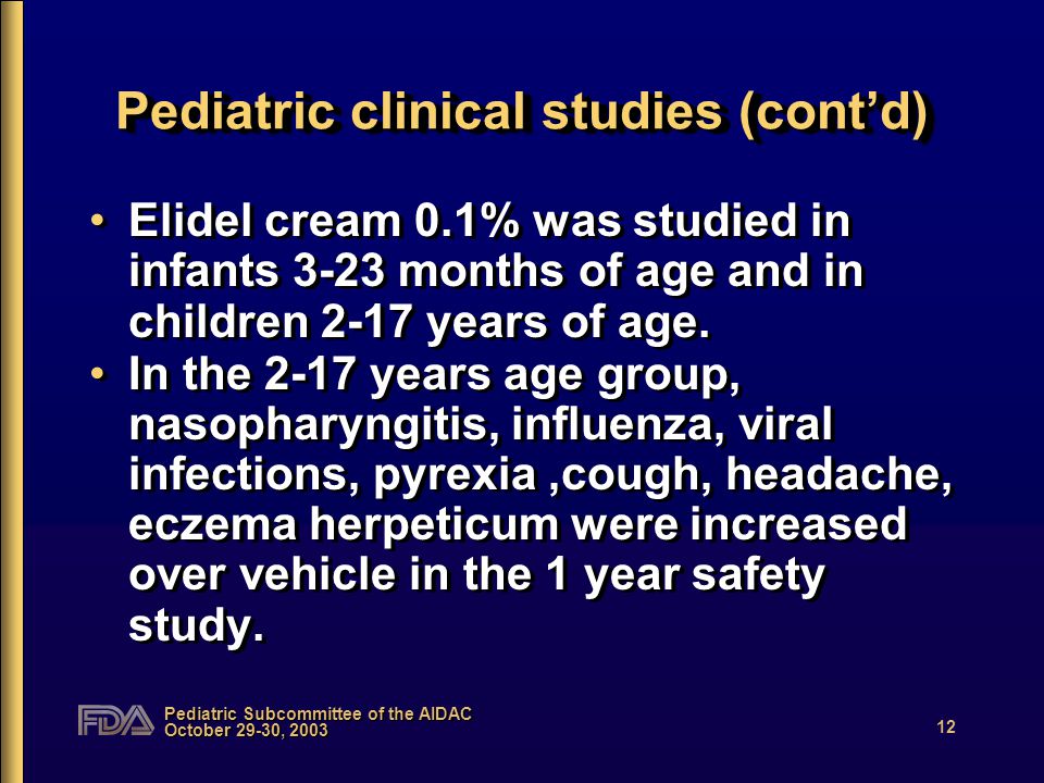 Elidel eczema clinical trials