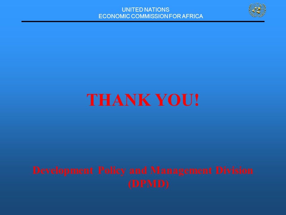 UNITED NATIONS ECONOMIC COMMISSION FOR AFRICA THANK YOU.