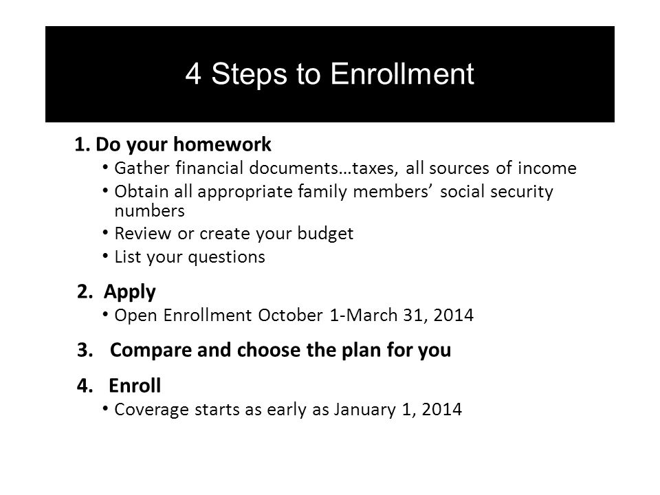 4 Steps to Enrollment 1.