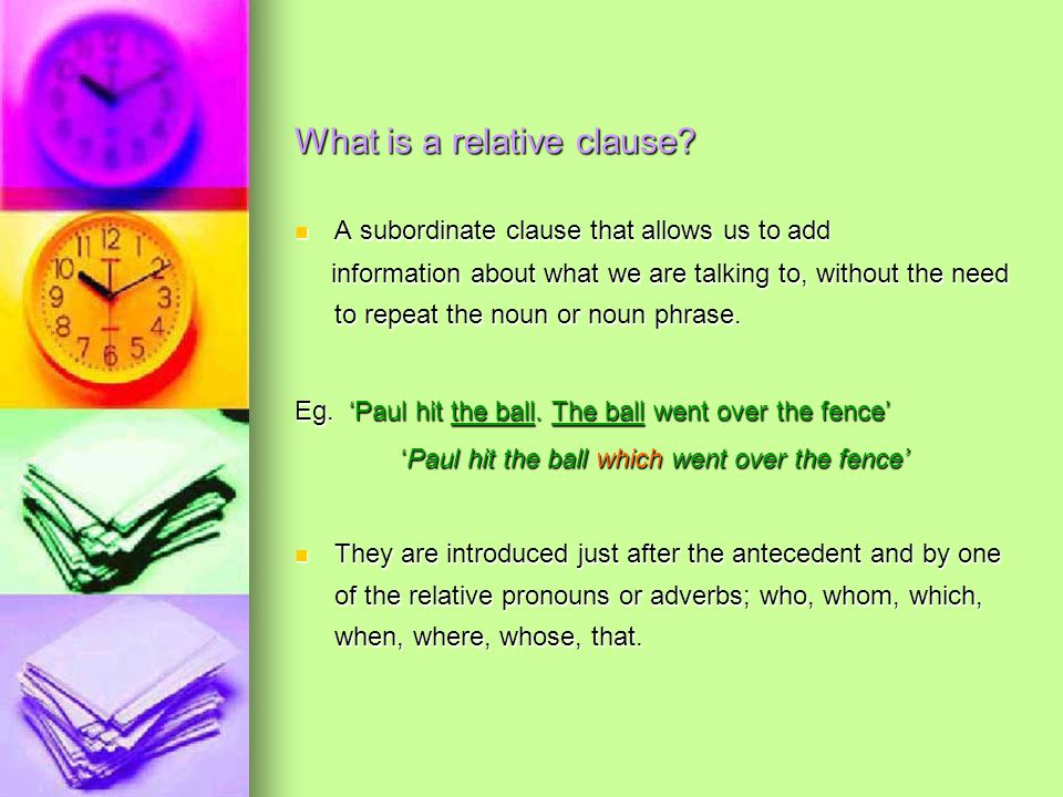 What is a relative clause.