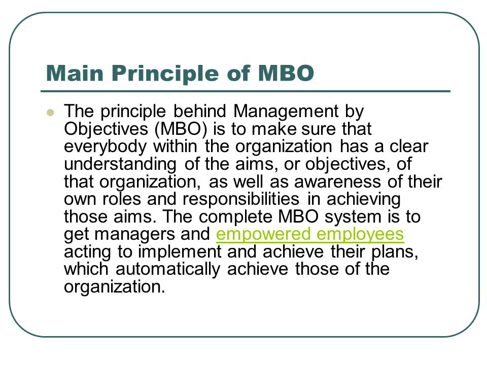 management by objectives