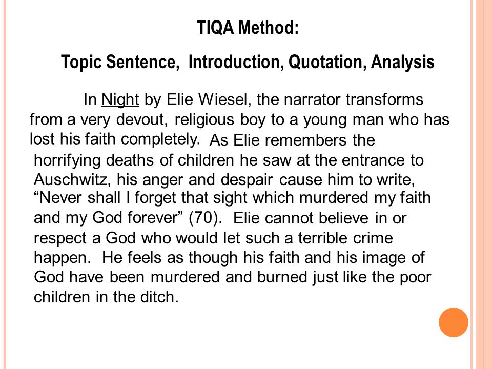 Topic sentence for analytical essay