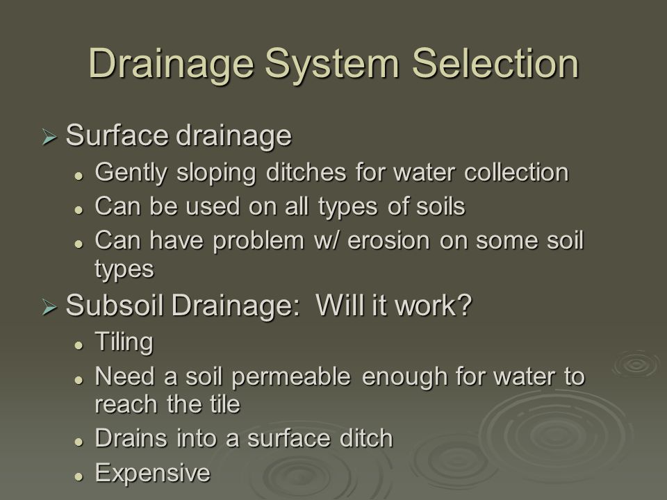 types of drains