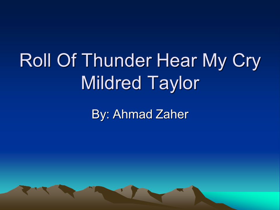 Roll Of Thunder Hear My Cry Essay