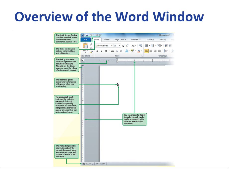 XP Overview of the Word Window