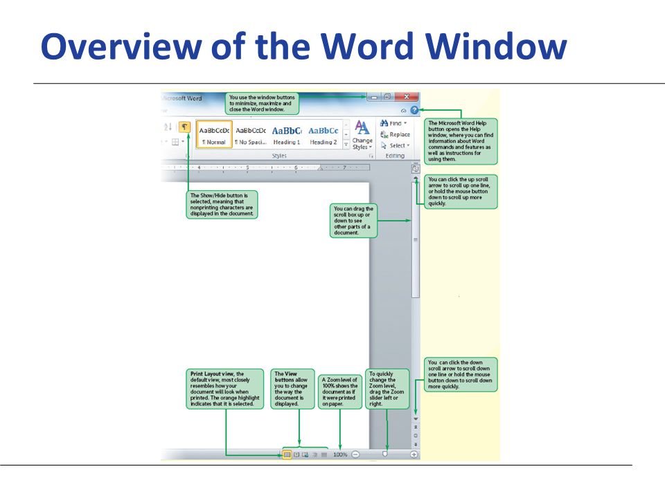 XP Overview of the Word Window