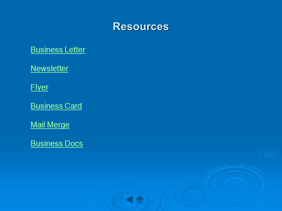 Resources Business Letter Newsletter Flyer Business Card Mail Merge Business Docs