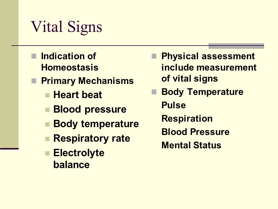 Heart rate and homeostasis