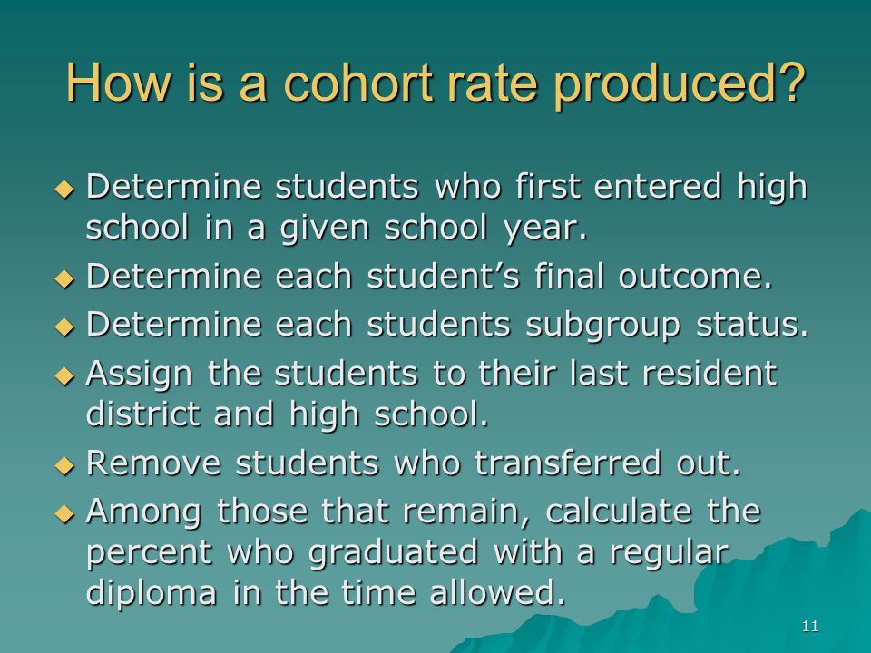 How is a cohort rate produced.