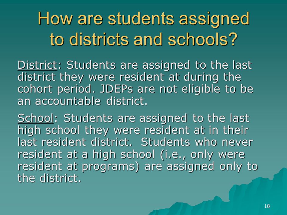 18 How are students assigned to districts and schools.