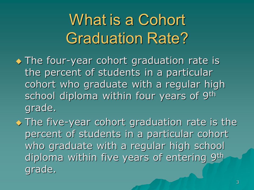 3 What is a Cohort Graduation Rate.