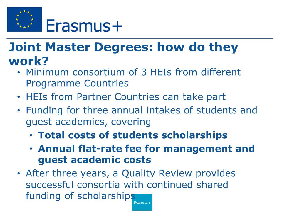 Erasmus+ Joint Master Degrees: how do they work.