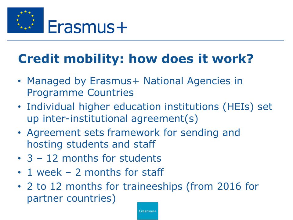 Erasmus+ Credit mobility: how does it work.