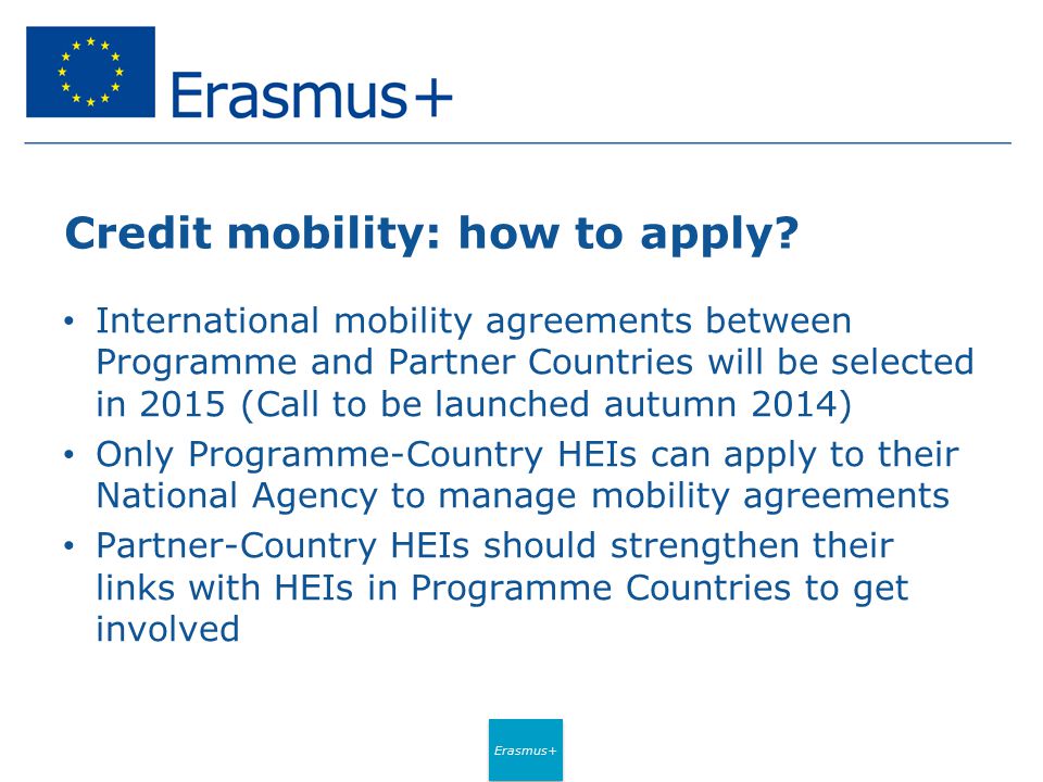 Erasmus+ Credit mobility: how to apply.