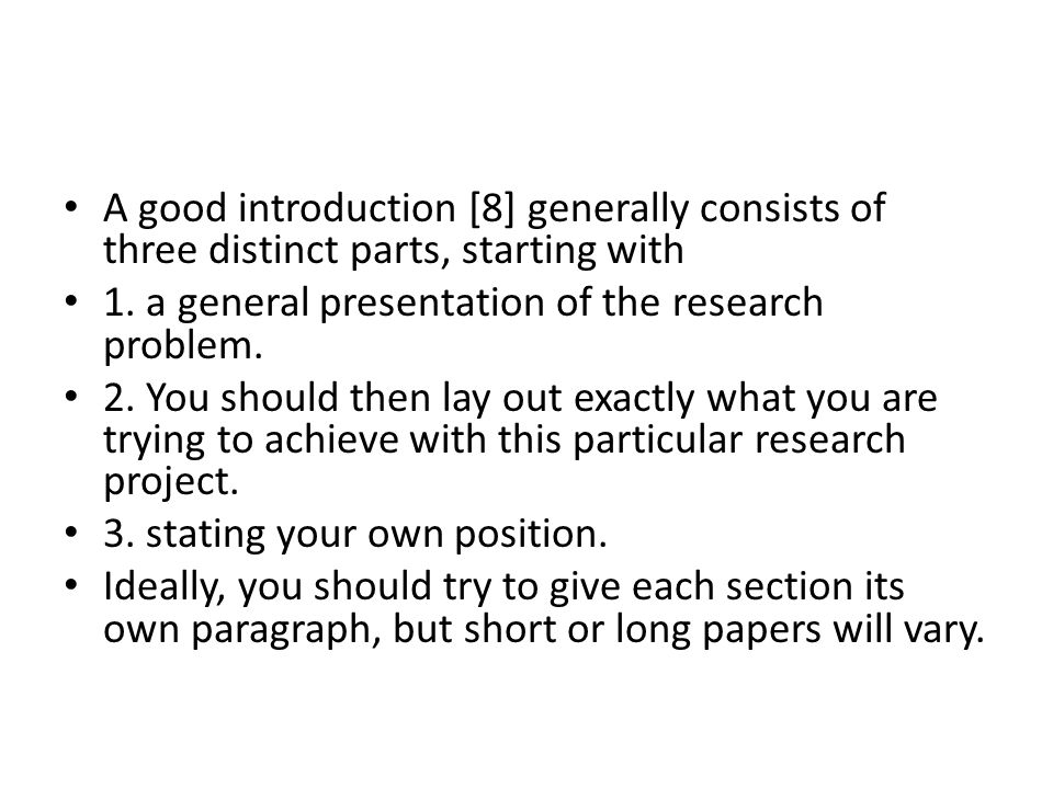 Sample introductions for science research papers