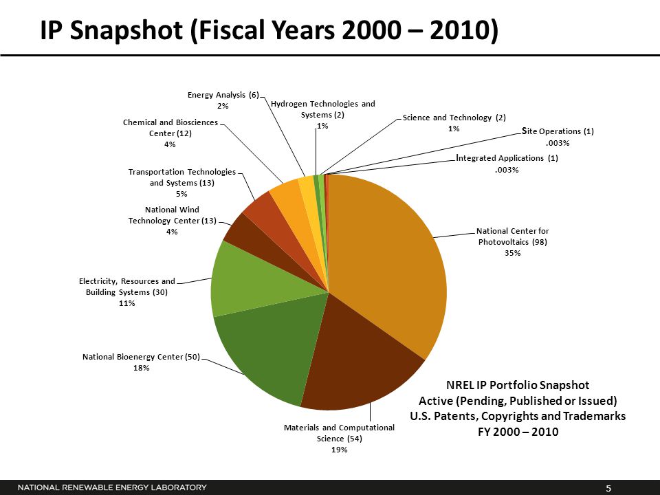 5 IP Snapshot (Fiscal Years 2000 – 2010)