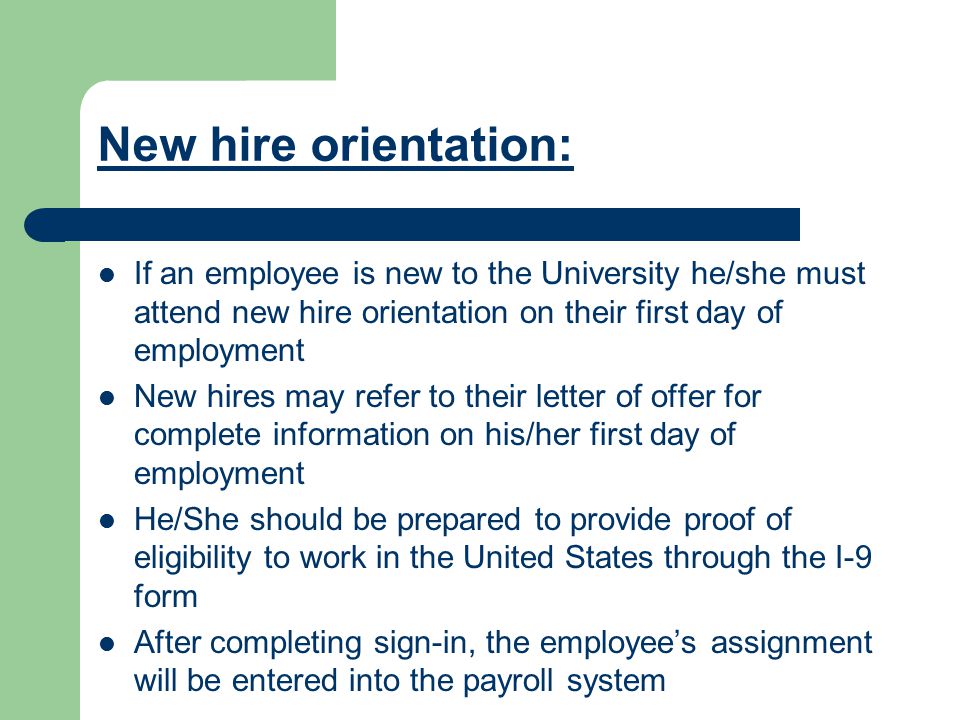 new hire orientation powerpoint presentation