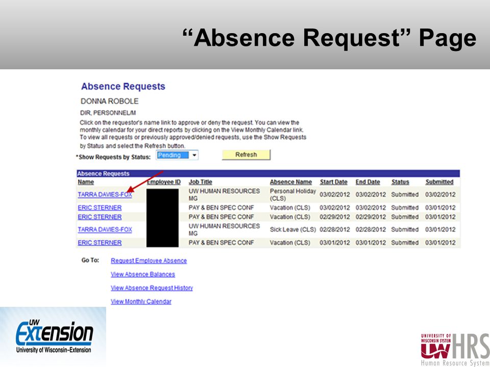 Absence Request Page 26
