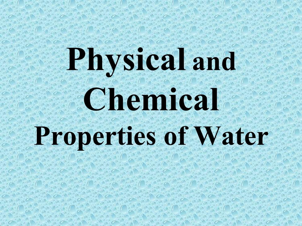 chemical properties of water