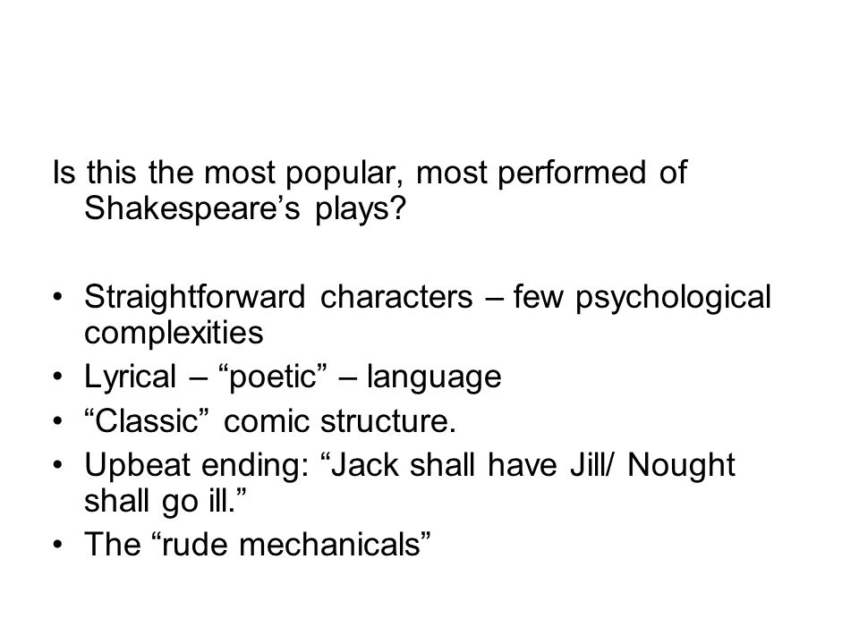 Is this the most popular, most performed of Shakespeare’s plays.