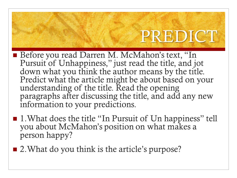 The Pursuit Of Happiness Essay