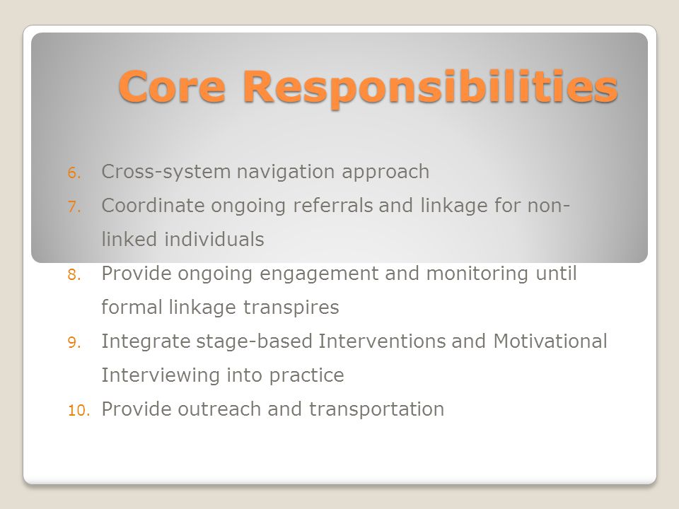 Core Responsibilities 6. Cross-system navigation approach 7.