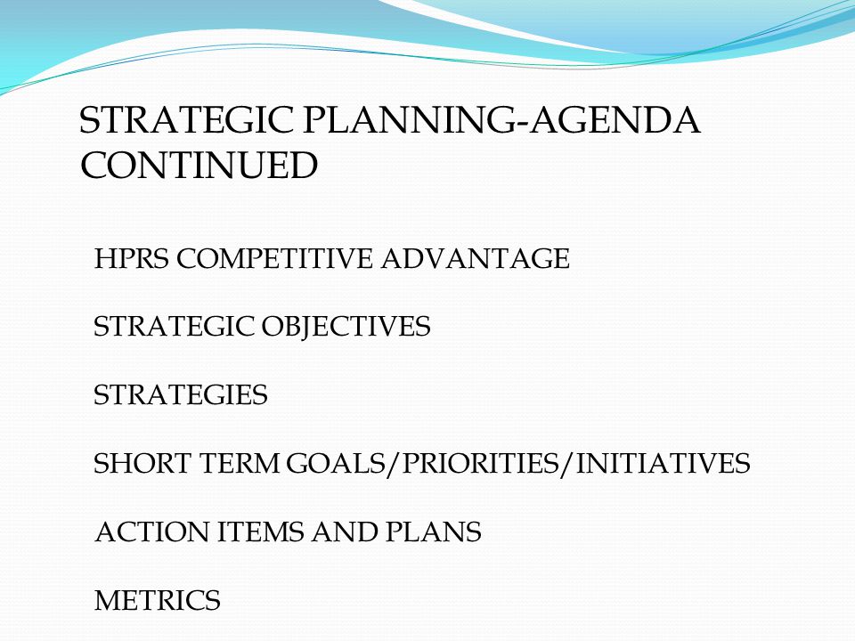 strategic planning meeting agenda
